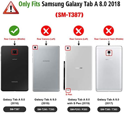 Slučaj Fintie za Samsung Galaxy Tab A 8.0 2018 Model SM-T387, poklopac stajališta s više kutova s ​​džepom, ružičastog zlata