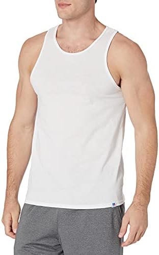 Russell Athletic Mun's Cotton Performance Tank Top, White, 3xl