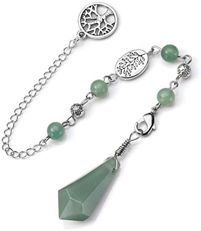 Gehecst zeleni aventurinski kristalni klatno za proricanje prirodno zacjeljivanje kristalne kamen točke dowsing klatno, draguli, privjesci