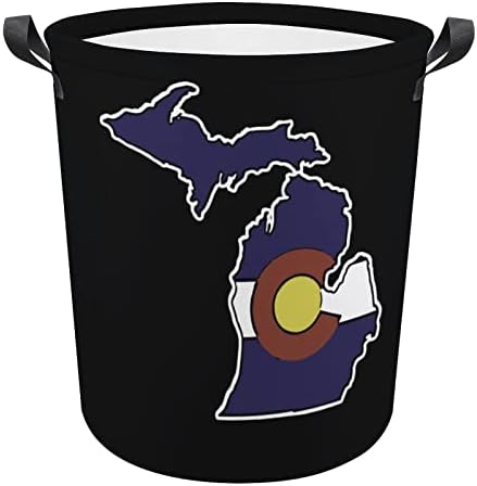 Obrisi Michigana Zastava Kolorada sklopiva košara za rublje košara za odlaganje rublja velika košara za organizatore igračaka