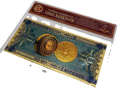 24K zlatne novčanice Bitcoins Sjaj sa zlatnom folijom Slatki kovanski pas suvenir, kolekcija, poklon zanatske igre kovanice kolekcije
