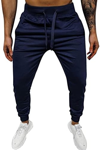 Sezcxlgg muški hlače muške udobne hip hop hlače track manžetna čipkasta solidna boja za vježbanje hlača s džepom