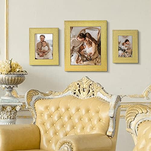 Artbyhannah zlatni okvir za slike s staklom visoke definicije, vodoravnim i okomitim formatima za tablicu gornji zaslon i zidni okvir