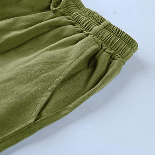 Saxigol muške kratke hlače 2023 Linen više džepnih teretnih hlača Preveliki izvlačenje casual trenirke Ljetne plaže Sweatshorts