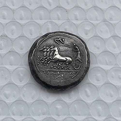 Drevni grčki novčić srebrno pozlaćena nepravilna veličina kripto valuta omiljena kovanica replika komemorativna kolekcionarska kolekcija