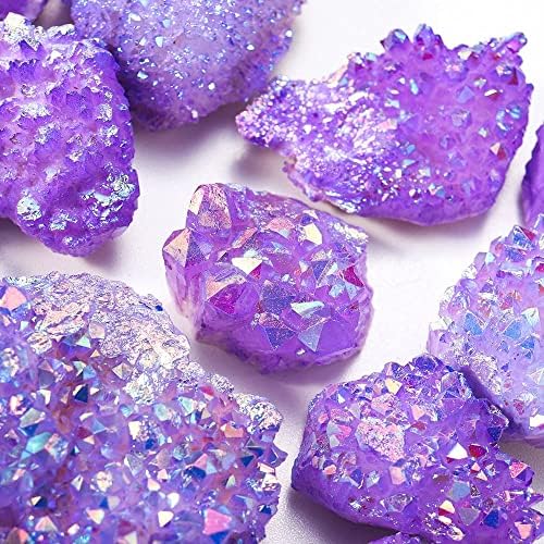 Oureco Natural Magic Natural Quartz Electroplated Purple Crystal Cluster Titanium premaz Quartz Cluster Healing Gemstones Home Aquarium