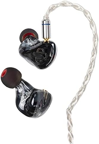 AiderLot M5 slušalice za audiofil u uhu 5BA Vozači HiFi IEM-a s dva odvojiva kabela tri para ugađanja filtera （Black）