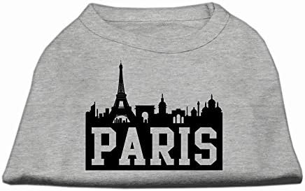 Mirage Pet Products 8-inčni Paris Skyline Screen Print majica za kućne ljubimce, X-Small, Grey