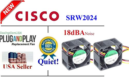 2x Extraoloing tihi zamjenski sumonski ventilatori kompatibilni za Cisco Linksys SR2024, SRW, SRW2024 i SRW248G4 prekidača