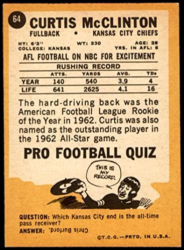 1967. Topps 64 Curtis McClinton Kansas City Chiefs Ex/MT Chiefs Kansas
