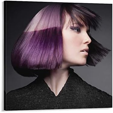 Frizerski salon plakat frizerski salon ženska kosa boja za kosu ljubičasta kosa platno slikanje plakate i otisci zidne umjetničke slike