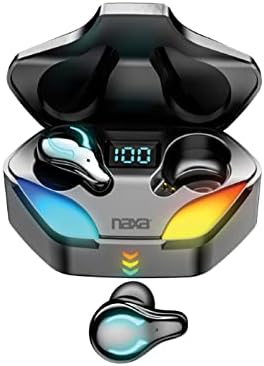Naxa Electronics NG-1500 Igranje istinskog bežičnog Bluetooth ušnih ušiju s futrolom za punjenje do 2 sata vremena za igranje, dodirljive