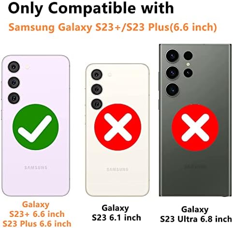 Slučaj Torrtoway za Samsung Galaxy S23 Plus Case Galaxy S23+ Case Clues Slučaj za kapljicu s kickstand metel -meten magnetski držač