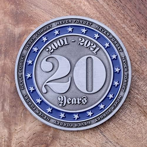 20 godina: Nikad ne zaboravite 9-11 izazovni novčić! 20 godina: Nikad ne zaboravite 11. rujna 2001. Ograničeni izazov kovanica 2 dizajnirali