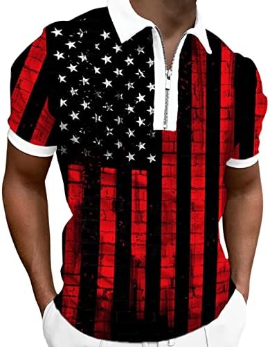 Zdfer Polo majica s kratkim rukavima za muškarce Dan neovisnosti Dan zatvarača za zatvarači vrhovi Summer Casual Slim Fit majice Camisa