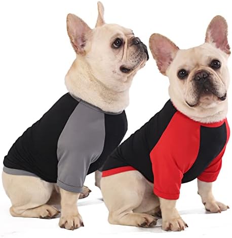 Sychien Dog Brzi suhe košulje, Ljetna raglan lagana prazna srednja odjeća, psi zaštita od sunca majice Dječaka Čvrsta odjeća, crna/crvena