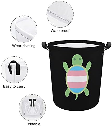 Transrodna košarica za rublje s kornjačinom zastavom košare za odlaganje rublja s praktičnim ručkama za nošenje igračaka organizator