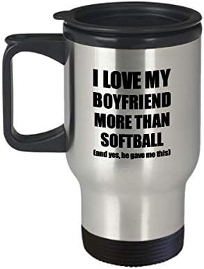 Softball djevojka putnička šalica smiješna valentinska ideja poklona za moj ljubitelj gf od dečka kave čaj 14 oz izolirano poklopac