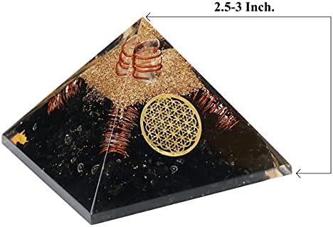 Crni turmalin i 7 boja oniks orgona piramide zacjeljivanje kamenog orgonita dragulja piramida kamenje reiki kristalna čakra kolekcija