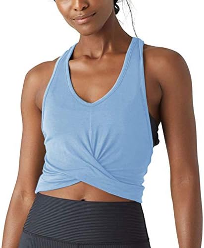 Bestisun ženske vježbe vrhovi labavi fit protočni obrezani tenk vrhovi atletske majice trkačke košulje za žene za žene