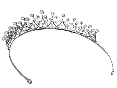 Princeza Kubični cirkonijev kristal presvučen platinom Biserna vjenčana tijara-kruna 91265