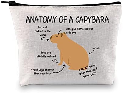 Kozmetička torbica poklon za ljubitelje kapibare vlasniku kozmetičke torbice Anatomija kapibare