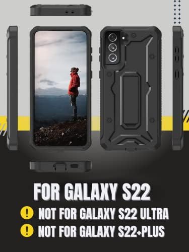 Caseborne v dizajniran za Galaxy S22 5G futrola, višeslojni multi-sloj cijelog tijela, robusni kovčeg, bez ekrana-ugljen crni