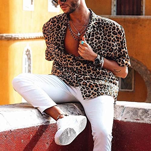 Košulja za muškarce, f_gotalne muške majice modna modna kratka rukava vrećica leoparda za ispis retro majice bluza bluza
