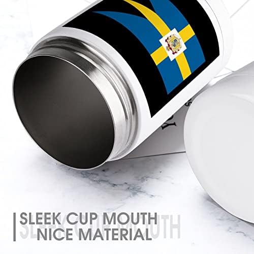 Kraljevska švedska zastava Cooler Cup Cup od nehrđajućeg čelika izolirana Can Coolers držač za nosač s poklopcima za žene darovi muškarci