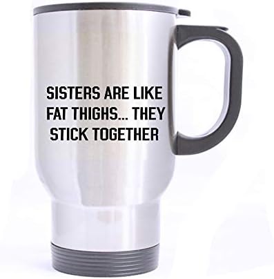 Artsbaba sestre putničke šalice su poput masnih bedara šalica od nehrđajućeg čelika s ručicom putnička kava/čaj/šalica za vodu, srebrni