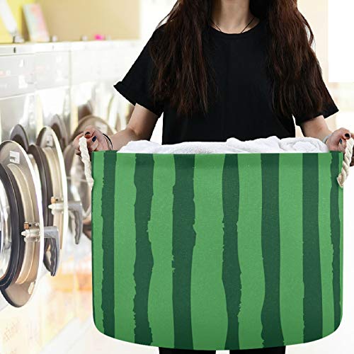 Visesunny srušeni košarica velikog kapaciteta zelena lubenica oguljena odjeća za odlaganje igračaka s izdržljivim ručicama pamuka otopina