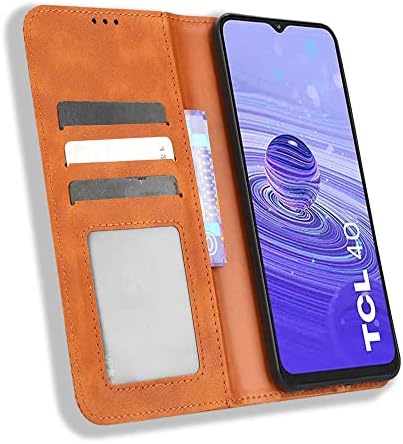 Torbica Ranyi za TCL 40 XL, torbica za telefon TCL 40XL, magnetski torbica-novčanik s utorima za nositelja kreditne kartice, stalak