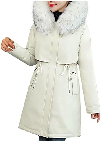 Teška jakna s puhastom topli zimski kaput zgušnjavaju pamučni umjetni -trava podrezane kapuljače casual jakne za žene