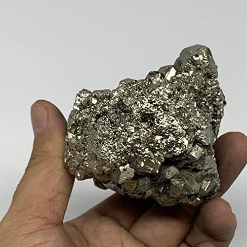 Watangems 404 grama, 3,4 x 2,5 x 2,1 Prirodni neobrađeni piritni grupni kristalni mineralni uzorak, završeni, zacjeljeni kristali,
