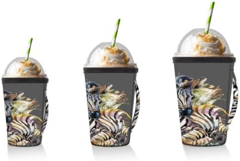 Zebra za ledenu kavu s ledenom kavom s ručicom Neprenski čahura za rukav za sodu, latte, čaj, pića, pivo