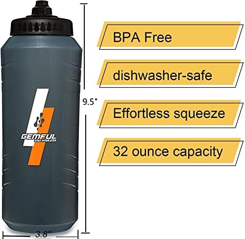 Gemful Squeeze Water Boces Sports 32 oz BPA besplatno 2 paket