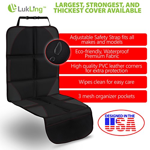 Lukling zaštitnik autosjedalice s najdebljem i najvećem jastučićem za kožna sjedala u luksuznim automobilima - 2 mrežića džepova organizatora