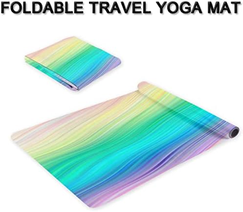 Rainbow Ripple Yoga Mat Presaving Travel Fitness & Acreic Mat sklopivi joga prostirka za sve vrste joge, pilatesa i podnih treninga
