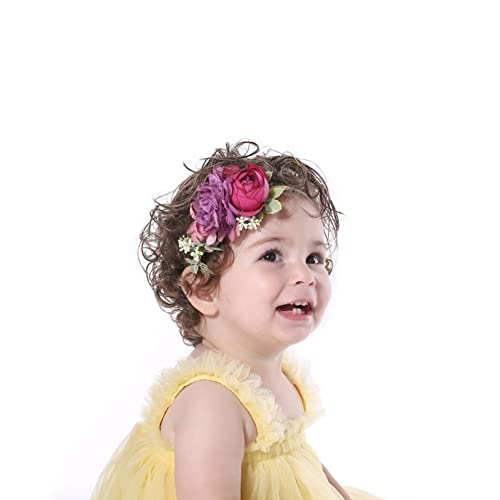 Kewl modna šarena imitacija cvjetna traka za kosu visoka elastična najlonska traka za glavu