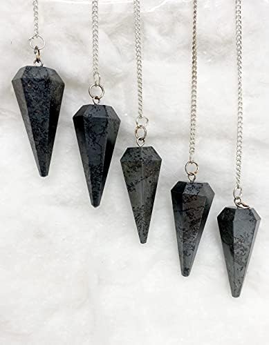 Umirujući kristali skupno 5 PCS prirodni labradorit draguljski kamen dowsing klatna za proricanja čakra zacjeljivanje idealnog poklona