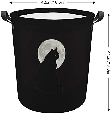 Foduoduo košarica za pranje rublja crna mačka na mjesečini rublja s ručkama s ručkama preklopljive torbe za odlaganje prljave odjeće