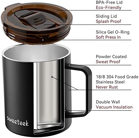 izolirana šalica za kavu od nehrđajućeg čelika od nehrđajućeg čelika s ručkom dvostruka zidna vakuumska putna šalica šalica za kampiranje