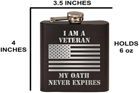 SAD američka zastava veteranska zakletva premium mat crna tikvica od nehrđajućeg čelika bila bi izvrstan poklon za njega, tatu veterana