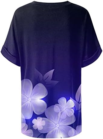 Ženska majica V vrat majica Žene Rovane rukave bočne čajne vrhove tunike ležerne ljetne bluze za žene za žene