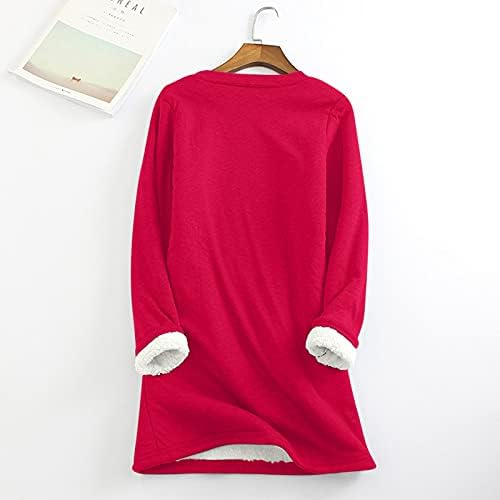 Gdjgta žene debela runa dukserica poticaj zima podstavljena baršunasta toplo rublje majice tunične košulje plus size s-5xl