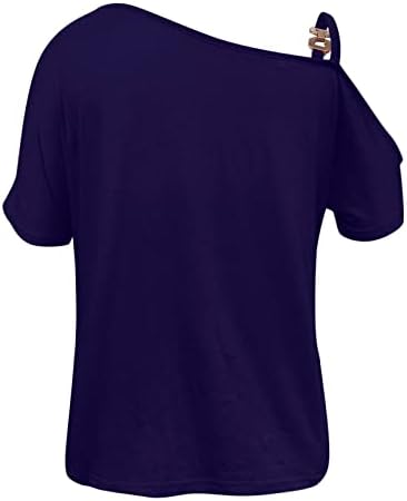 Ženski vrhovi seksi od ramena čvrsta bluza ljetni kratki rukavi elegantni ležerni labavi košulja majice majice