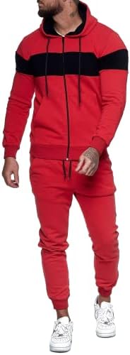 Shuxuege muški tracksuits s 2 komada patchwork znoj puni zip elastični pojas Jogging odijela setovi